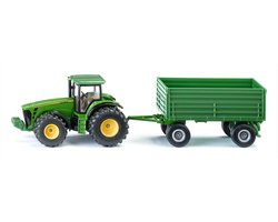 foto van SIKU 1953, John Deere tractor met hanger, schaal 1:50, metaal/kunststof