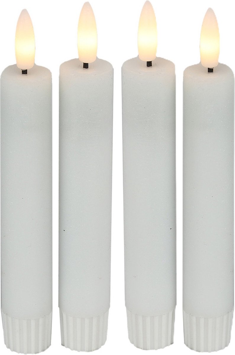 Countryfield Led dinerkaarsen - 4x st- wit -H15cm - afstandsbediening