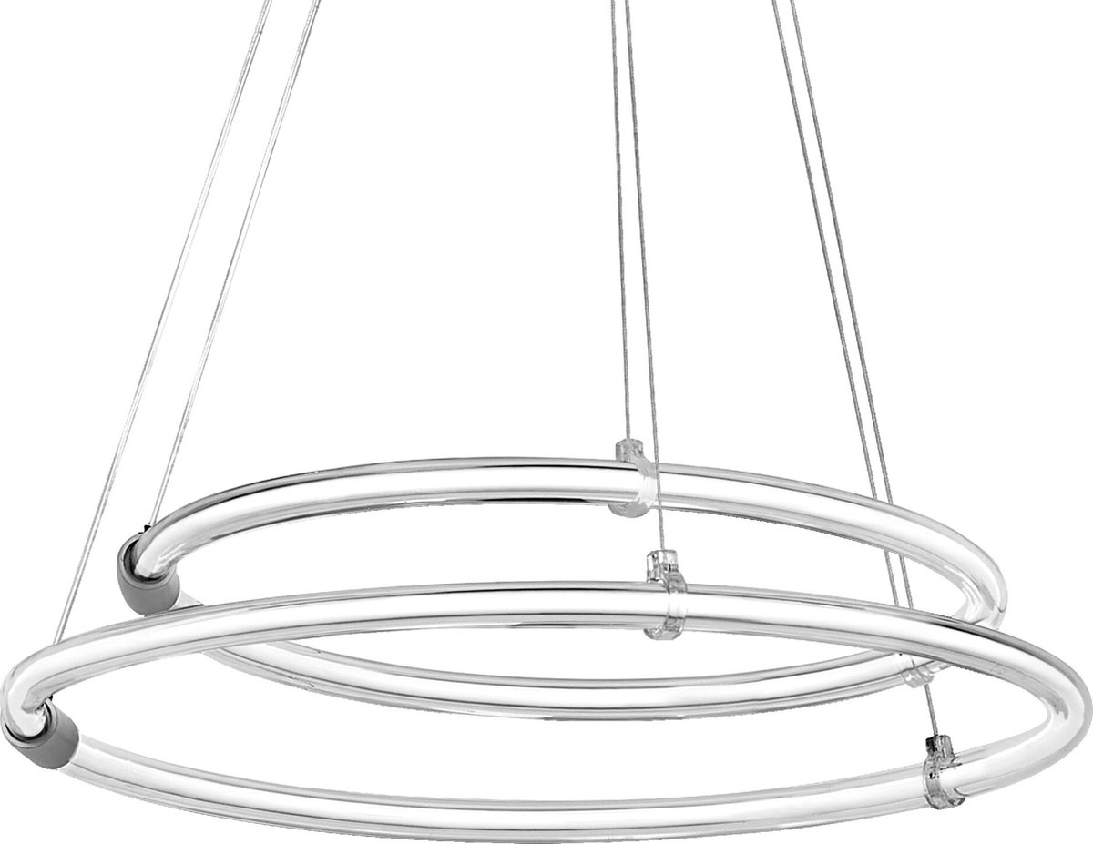 LEDVANCE Decor Aura, 2-lichts hanglamp van gebogen polycarbonaat met LED en filamentontwerp, 21 W, 2400 lm, 3000 K, 830 warm wit, click dimbaar, donkergrijs, kunststof (PC), 498 mm, IP20
