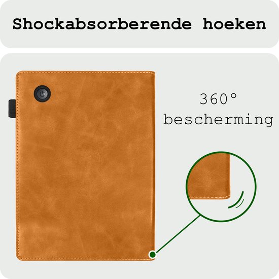 Hoes Geschikt voor Kobo Clara Colour Leren Hoesje Bookcase Cover Hoes - Hoesje Geschikt voor Kobo Clara Colour Hoes Cover Case Leer - Bruin van Merkloos — afbeelding 5