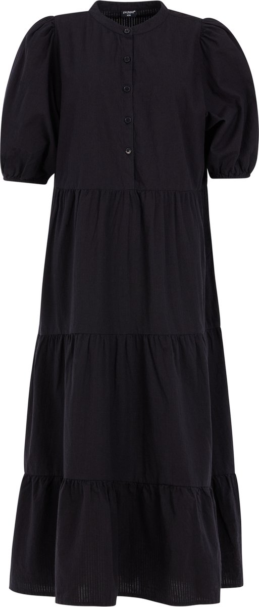 Protest Prtdailala – Blousejurk Dames – Korte mouwen – Knoopsluiting Zwart