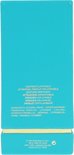 Ingrediëntenlijst op de onderkant van een turquoise doos van Tom Ford.
