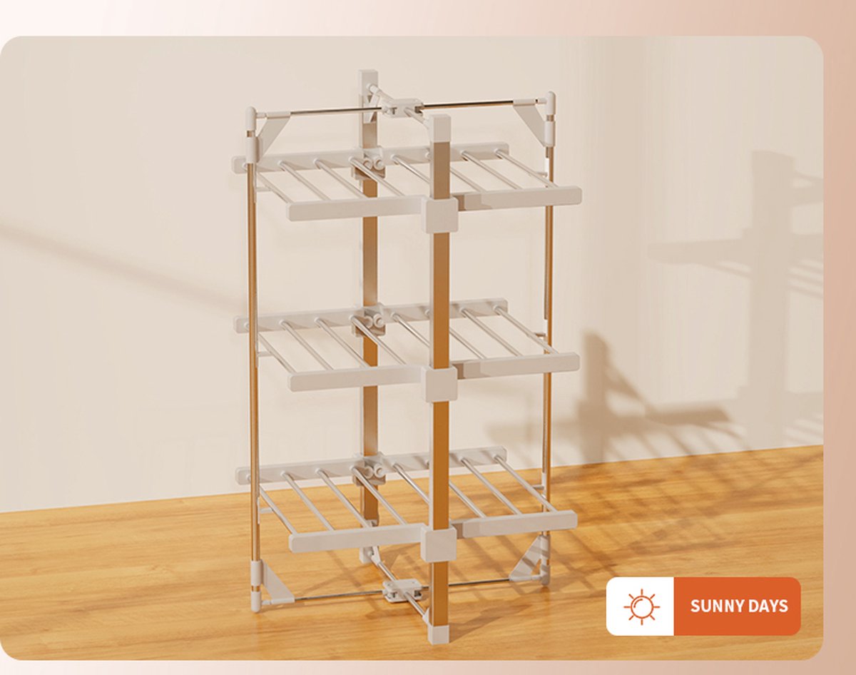 Goedkoopste FurnStar - Droogrek K130 - Elektrische droogrek - Verwarmde Wasrek - ‎Droogrek met Verwarming - 59.5 x 62 x 110 cm - Grijs