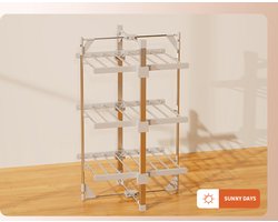 FurnStar - Droogrek K130 - Elektrische droogrek - Verwarmde Wasrek - Droogrek met Verwarming - 59.5 x 62 x 110 cm - Grijs