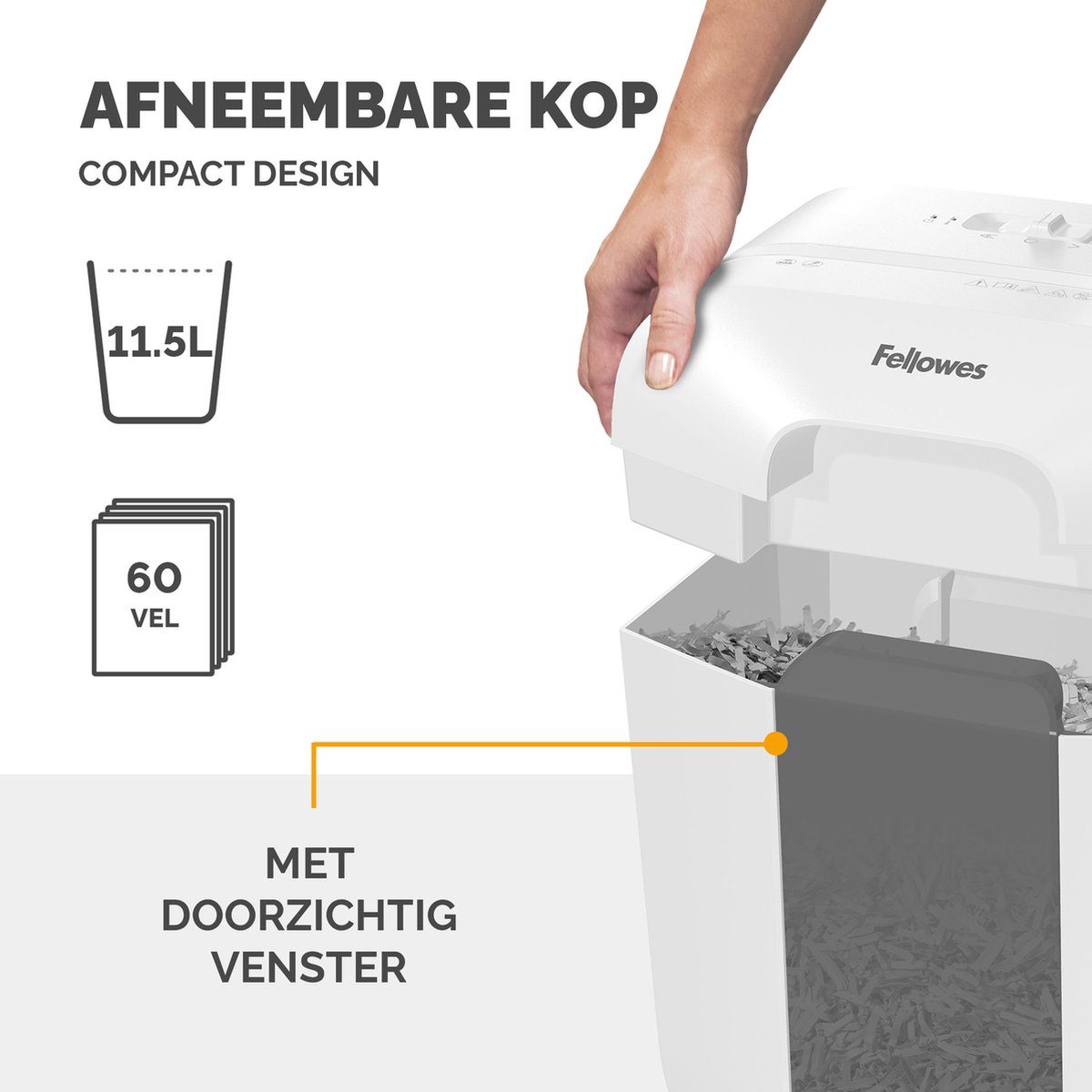 Fellowes LX25 Papiervernietiger / Papierversnipperaar – P‑4 Cross‑Cut – 6 vellen – 11,5 liter – Voor thuis & thuiskantoor thumbnail 5