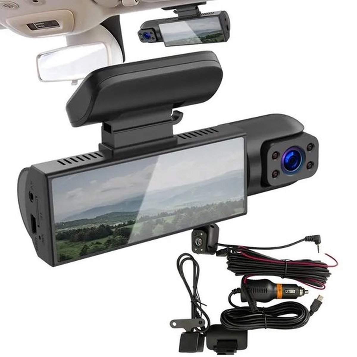 Dashcam Auto - Wifi Rijrecorder - 2 Kanaals 1080P - Groothoeklens (170°/110°) - Super Nachtzicht - G-Sensor - Parking Monitoring - Loop Opname