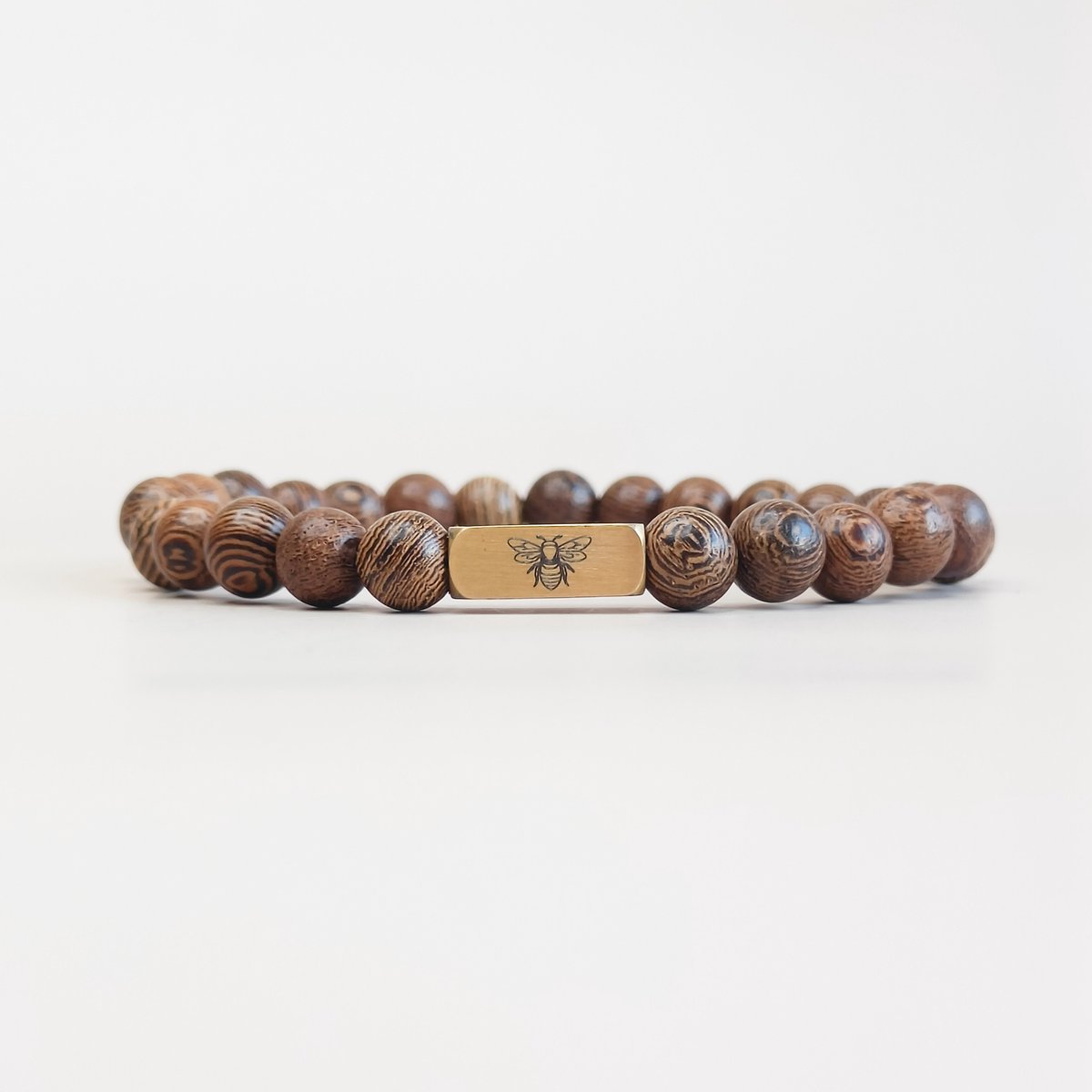 Ava&Imber Houten Armband voor Mannen Coffee | Donkerbruine Houten Armband Maat M 19 cm