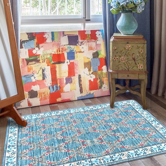 DOMUSTEX Machine Wasbare Vloerkleed 60 x 180 cm, Deurmat met Waterabsorberende, Antislip Loper Tapijt, ideaal voor de keuken, hond, vloer, badkamer, evenals de woonkamer en slaapkamer