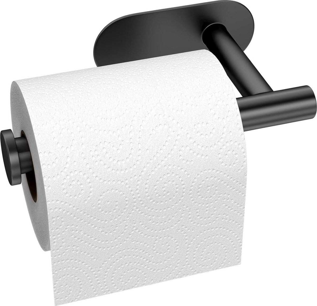 Zelfklevende toiletpapierhouder - roestvrijstalen wandrolhouder voor badkamer - keuken - woonkamer - zwart