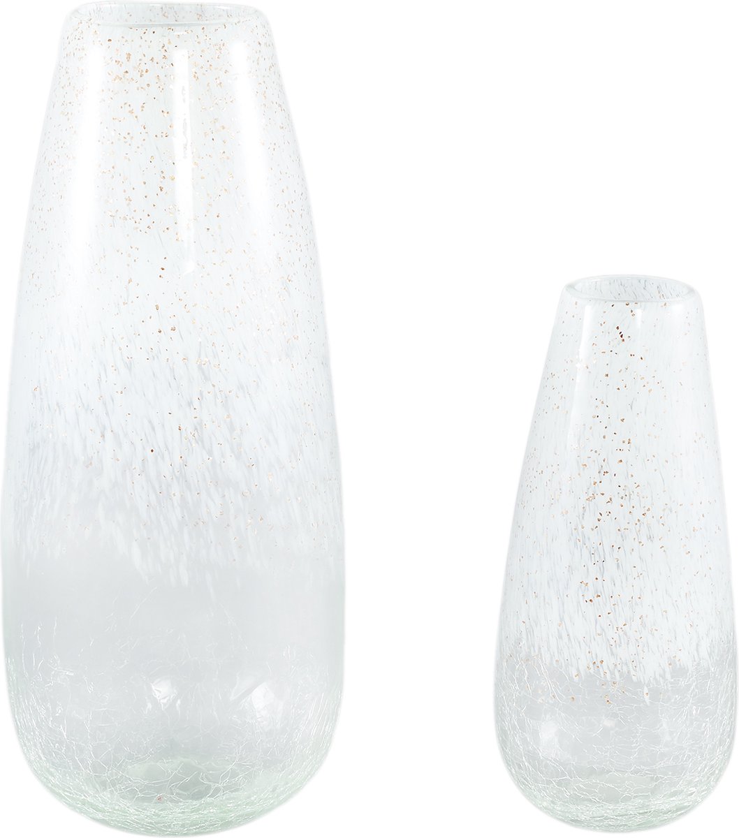 PTMD Ridda Ronde Vaas - H42 x Ø18,5 cm - Glas - Wit