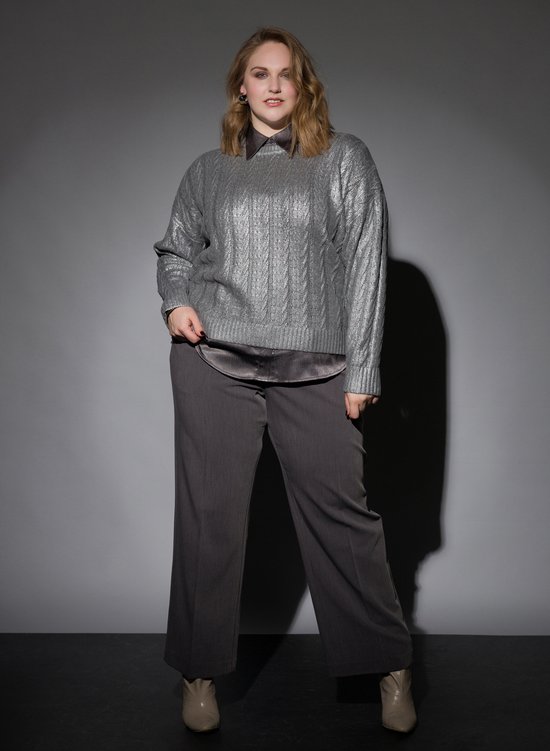 YESTA Taylor Cardigan - Grey/Silver - maat 4(54/56)