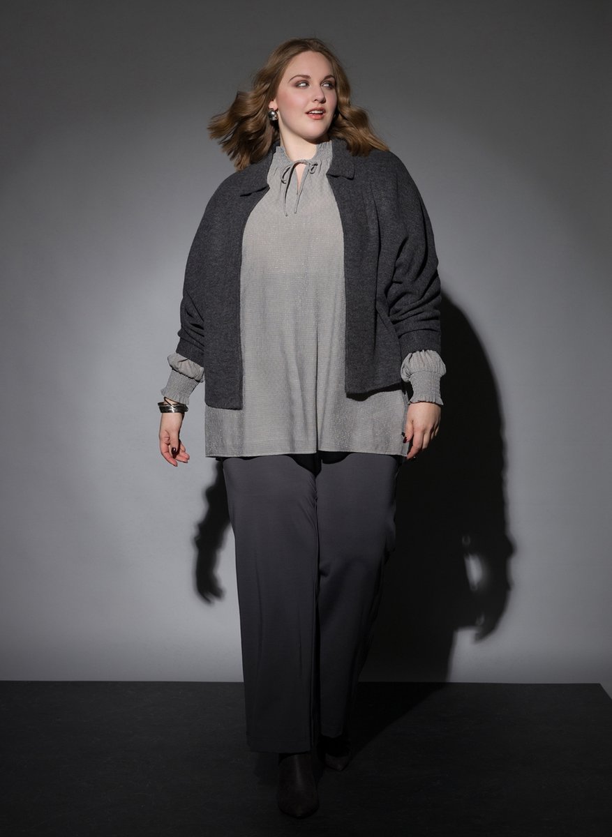 YESTA Welmoed Essential Blouses - Silver Grey - maat 1(48)
