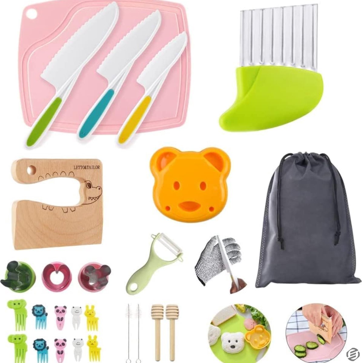 Equivera Montessori Messen Kind - Kindermes - Messenset Kinderen - Kinderbestek - Kindermessen - Kindermessenset