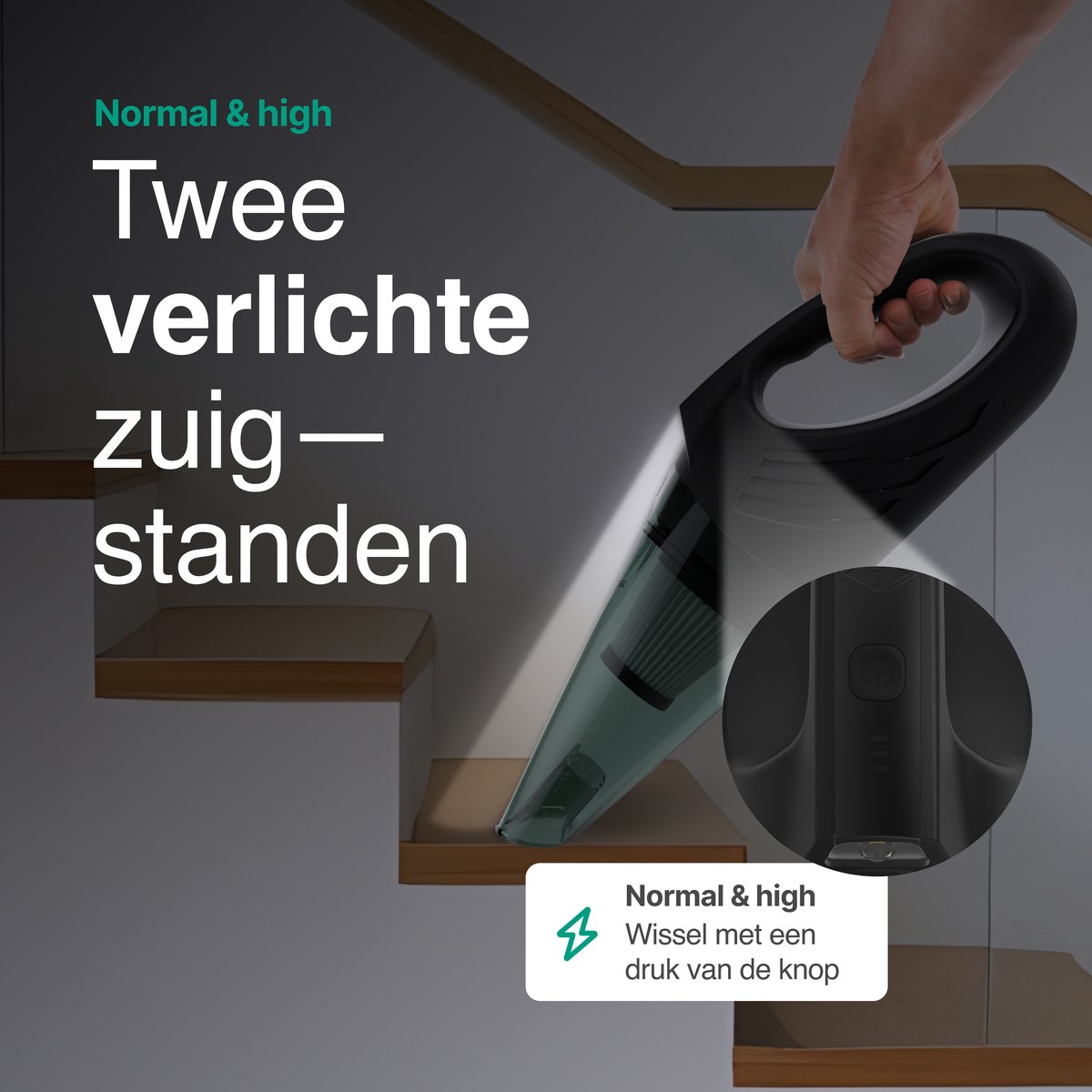 Kruimelzuiger Stofzuiger Snoerloos 3 Opzetstukken 8kPa wit