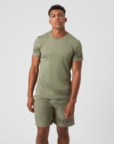 Chemise de sport pour hommes Björn Borg Tee - Vert Lichen profond - Taille S - Chemise d'entraînement - Polyester recyclé