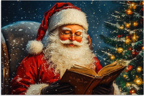 Poster 30x20 cm - Kerstman - Kerst - Winter - Kerstboom - Posters - Kamer decoratie - Wanddecoratie woonkamer - Kerstdecoratie voor binnen - Kerstversiering - Kerstmis versiering in huis - Kerstaccessoires