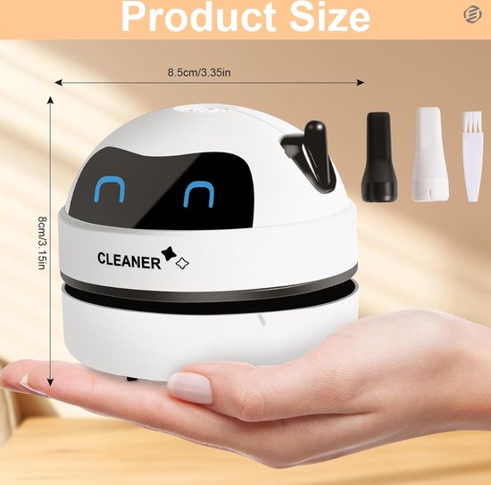 Equivera Bureau Stofzuiger - Auto Stofzuiger Draadloos - Kruimelzuiger - Toetsenbord Stofzuiger - Kleine Stofzuiger - Mini Stofzuiger - Desktop Stofzuiger