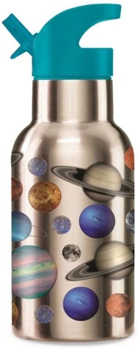 Crocodile Creek | Roestvrijstaal Drinkfles, 400ml - Zonnestelsel