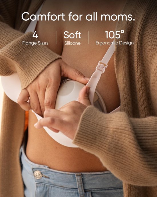 eufy Baby S1 Draagbare Borstkolf - Breast Pump - Verwarmingstechnologie - App-bediening - Slim Ritme - Zuigkracht van Ziekenhuiskwaliteit - Discreet, Lekvrij en Ultra-stil van eufy — afbeelding 4
