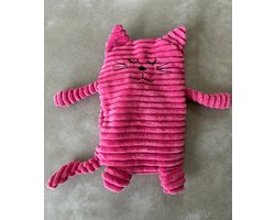 Inwolino warmteknuffel kat / poes 27 cm die in de magnetron opgewarmd kan worden - magnetronknuffel poes - opwarmknuffel warmie kat - knuffel kat - knuffel poes - roze