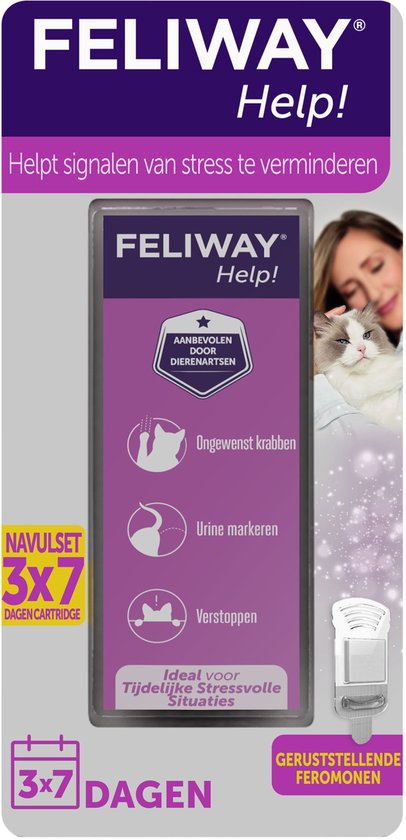 Feliway Help! Navulling 3x 48 ml - 3x 7 dagen - Kat - Tijdelijke spannende situaties voor je kat