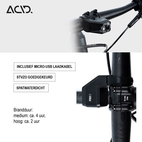 ACID Verlichtingsset PRO 30 USB StVZO - Spatbestendig - Kunststof - Zwart — afbeelding 5