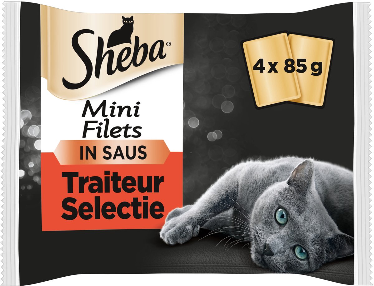 Sheba Mini Filets Traiteur Selectie in saus natvoer kat (zakjes 85 g) 4 x 85 g