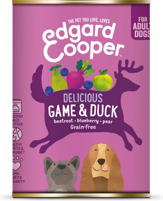 Edgard & Cooper Wild & Eend Blik - Voor volwassen honden - Hondenvoer - 400g