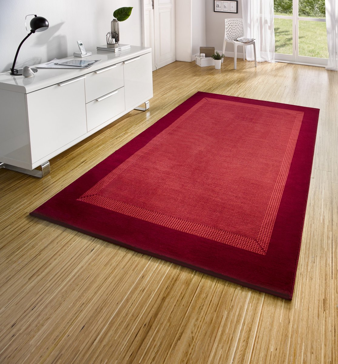 Flycarpets Laagpolig vloerkleed - Designer Velours - Rood 120x170 cm