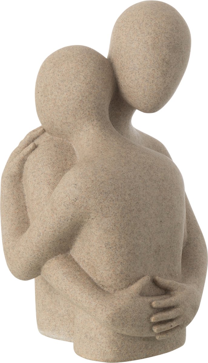 J-Line decoratie Buste Koppel Knuffel - polyresin - beige