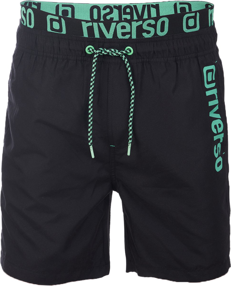 riverso Heren Short RIVBobby regular fit Zwart L Volwassenen Zwembroek met Print