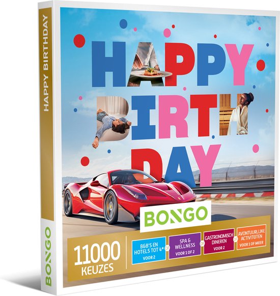 Bongo Bon Belgium - Bon cadeau joyeux anniversaire - Cadeau carte cadeau pour homme ou femme | 11000 expériences: culinaire, bien-être, aventure, hôtels et plus
