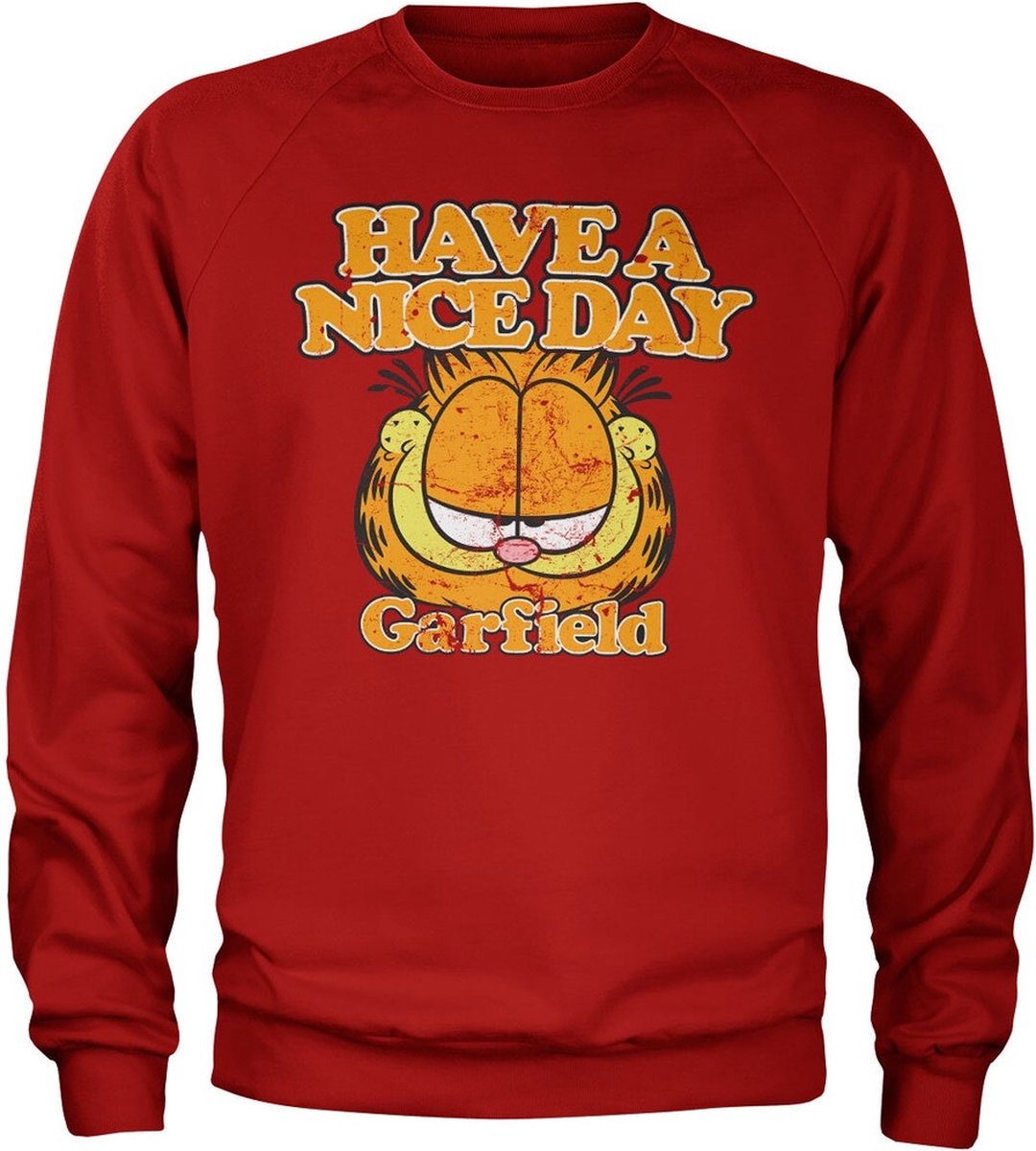 Garfield Have A Nice Day Sweatshirt Red-L