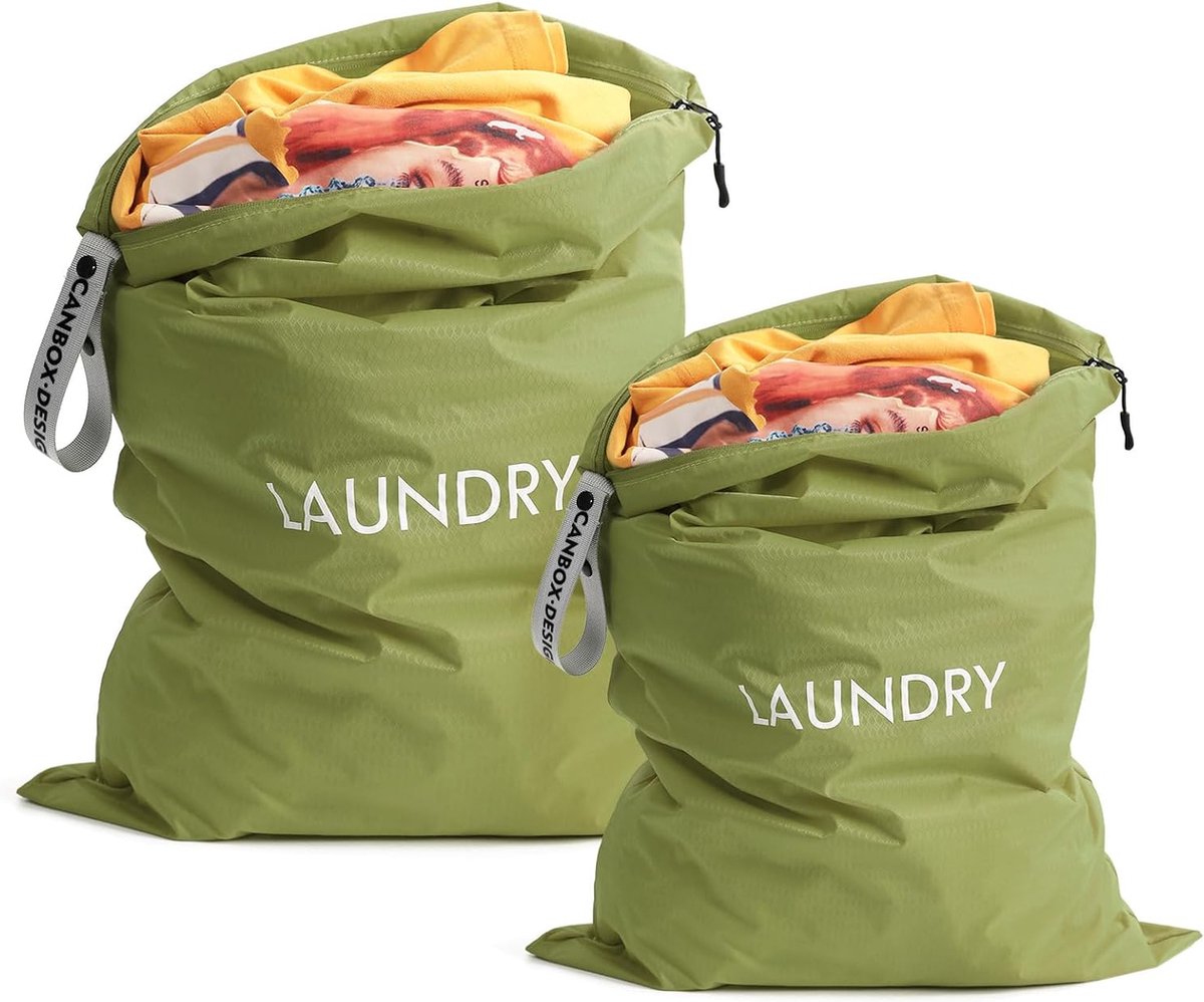 Goedkoopste JGS ® Waterafstotende Opvouwbare Reistassen voor Vuile Was met Rits en Draagriem, Set van 2