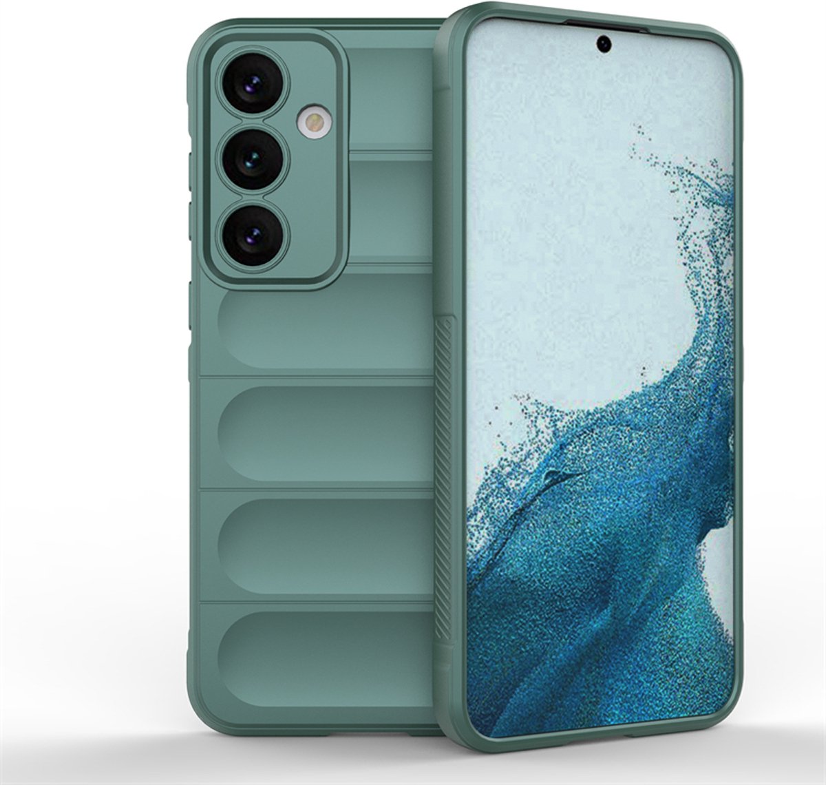 MobyDefend Hoesje - Geschikt voor Samsung Galaxy S24 Plus - TPU Gripcase - Groen