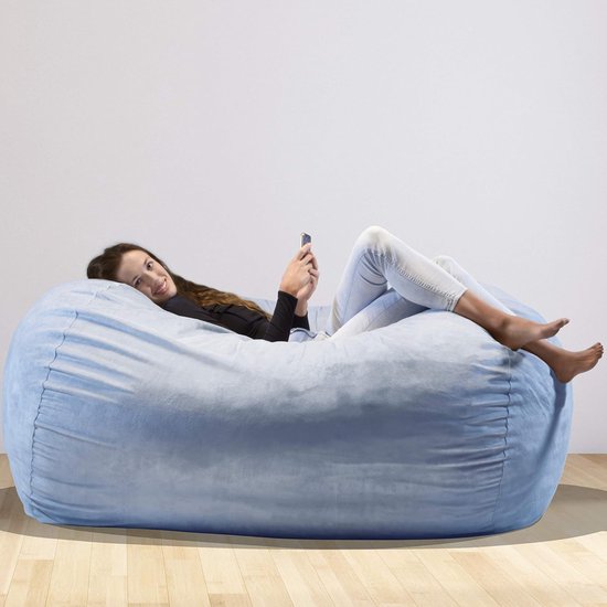 Charlie & Finn LE PLUS GRAND SAC IMPOSSIBLE EN EUROPE ! - Pouf Premium XXL - Pouf géant avec rembourrage en mousse à memory - 1500 l - Grijs Argent