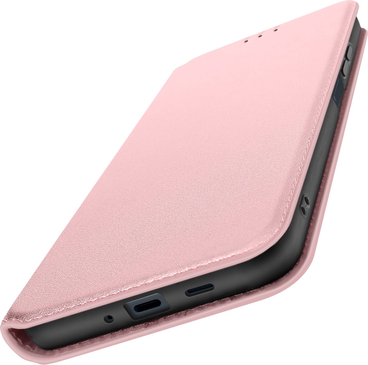 Avizar Hoesje Geschikt voor Samsung Galaxy A16 klaphouder en videohouder, Champagneroze