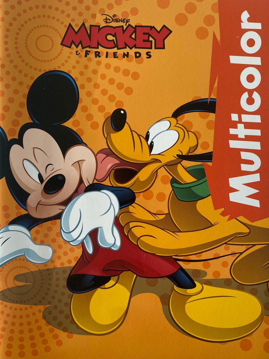 Multicolor - Disney Mickey en Pluto Kleurboek - 32 Pagina's -17 Kleurplaten & 17 Voorbeelden - Kleurboek Voor Kinderen - Kleurboek voor Volwassen - Creatief Knutselen - Uitermate Geschikt voor Kleurpotloden & Wasco