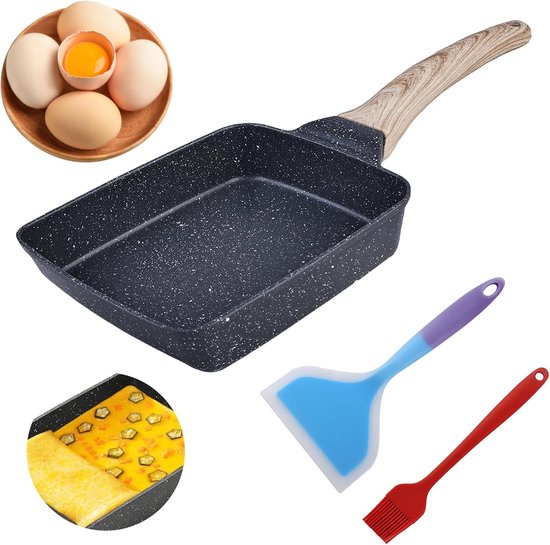 Japanse Iron Tamagoyaki Omelet Pan, Ei Pan Skillet, Licht en Makkelijk te gebruiken, Gemaakt in Japan