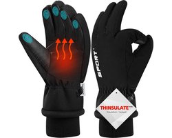 Travelhawk Touchscreen Handschoenen - Extra Warm - Spatwaterdichte Handschoenen Heren - Handschoenen Dames - Handschoenen Winter - Scooter/Fiets - Zwart - S/M