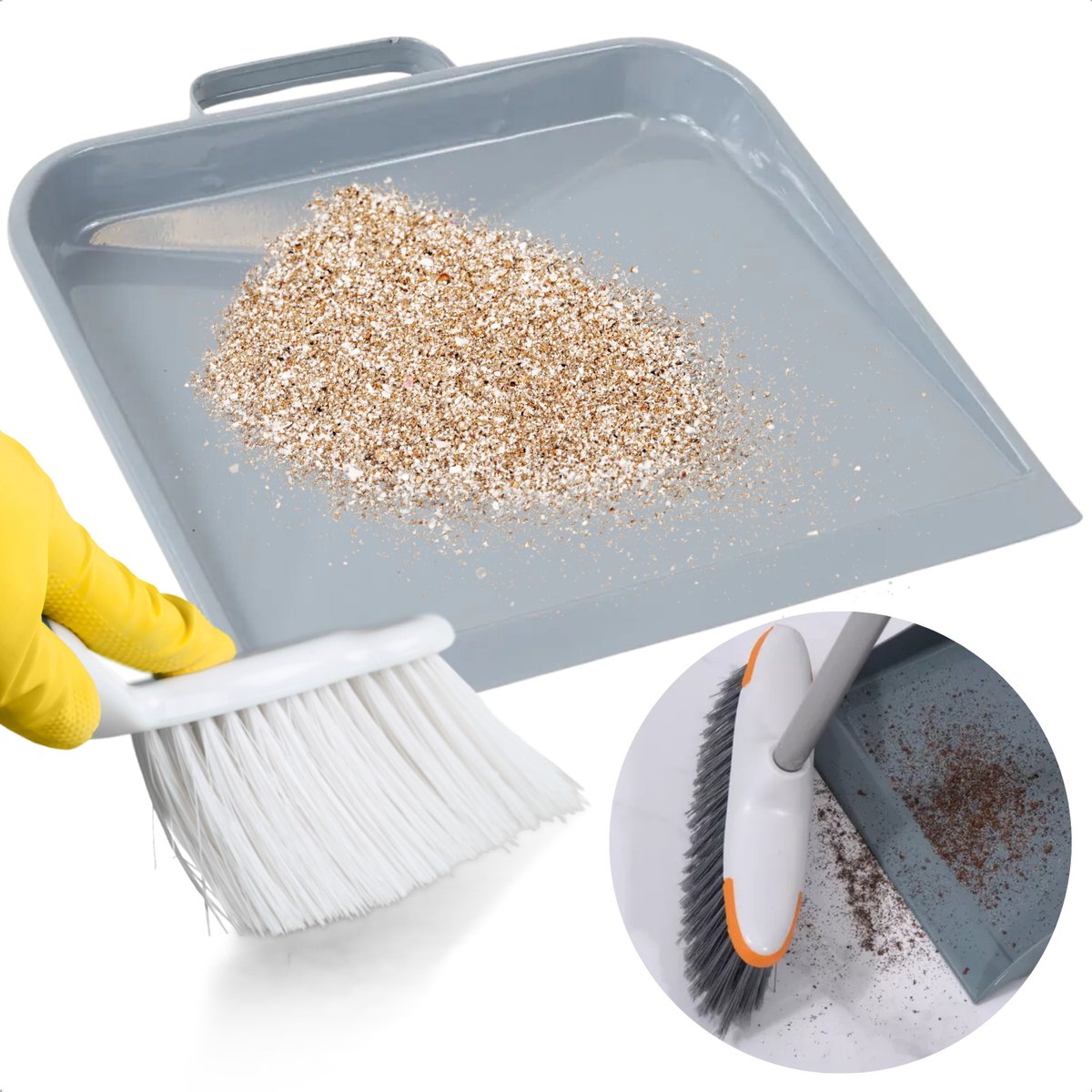 Goedkoopste Blik - Metalen Stofblik Grijs - Duurzaam - Handvat voor Huishoudelijk Gebruik - Blik voor Stoffer en Blik - Inclusief EBOOK