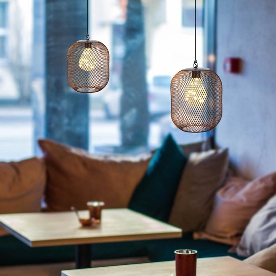 Hanglamp op batterijen met 30 LED's (D14 cm) Spar en Bal Warm Wit - Kerstverlichting