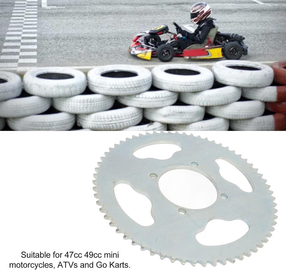 T8F 54 Răng Bánh xích bằng thép bền Bộ quây cứng thích hợp cho xe máy mini ATV K T8F 54 Răng Bánh xích bằng thép bền Bộ quây cứng thích hợp cho xe máy mini ATV K
