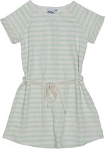 Ebbe - jurk - gestreept - offwhite ever green - Maat 122