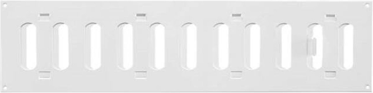 Metalen instelbaar rechthoekige sleuf rooster 400x100 wit - MR4010R - RAL9016