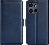 MobyDefend Hoesje - Geschikt voor Motorola Edge 50 Neo / Edge 60 Neo - Luxe Wallet Book Case (Sluiting Zijkant) - Blauw