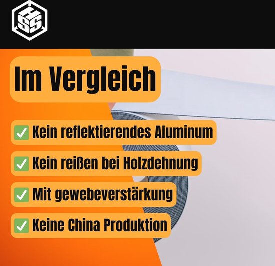 EPDM Butyltape met versterkt weefsel - 10 cm x 5 m - waterdichte tape - hoogwaardige afdichtingstape - verouderings- corrosie- en UV-bestendig