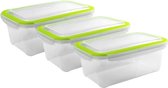 Récipients pour aliments frais boîtes de congélation 2l lot de 3 avec fermeture à clic vert