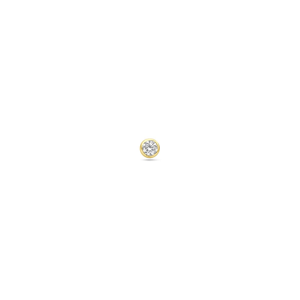 14K geelgoud flat back piercing zirkonia 3 mm - 4033250