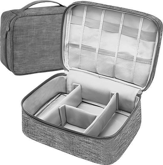 Teskyer Reisorganisatortas, elektronica reisorganisator, waterdicht, kabelorganizer, reisaccessoires, reisaccessoires, reisbenodigdheden voor dames en heren, 8,5 x 5 inch, hemelsblauw